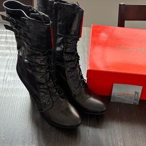 Miz Mooz Black Lace Up Women's Boots